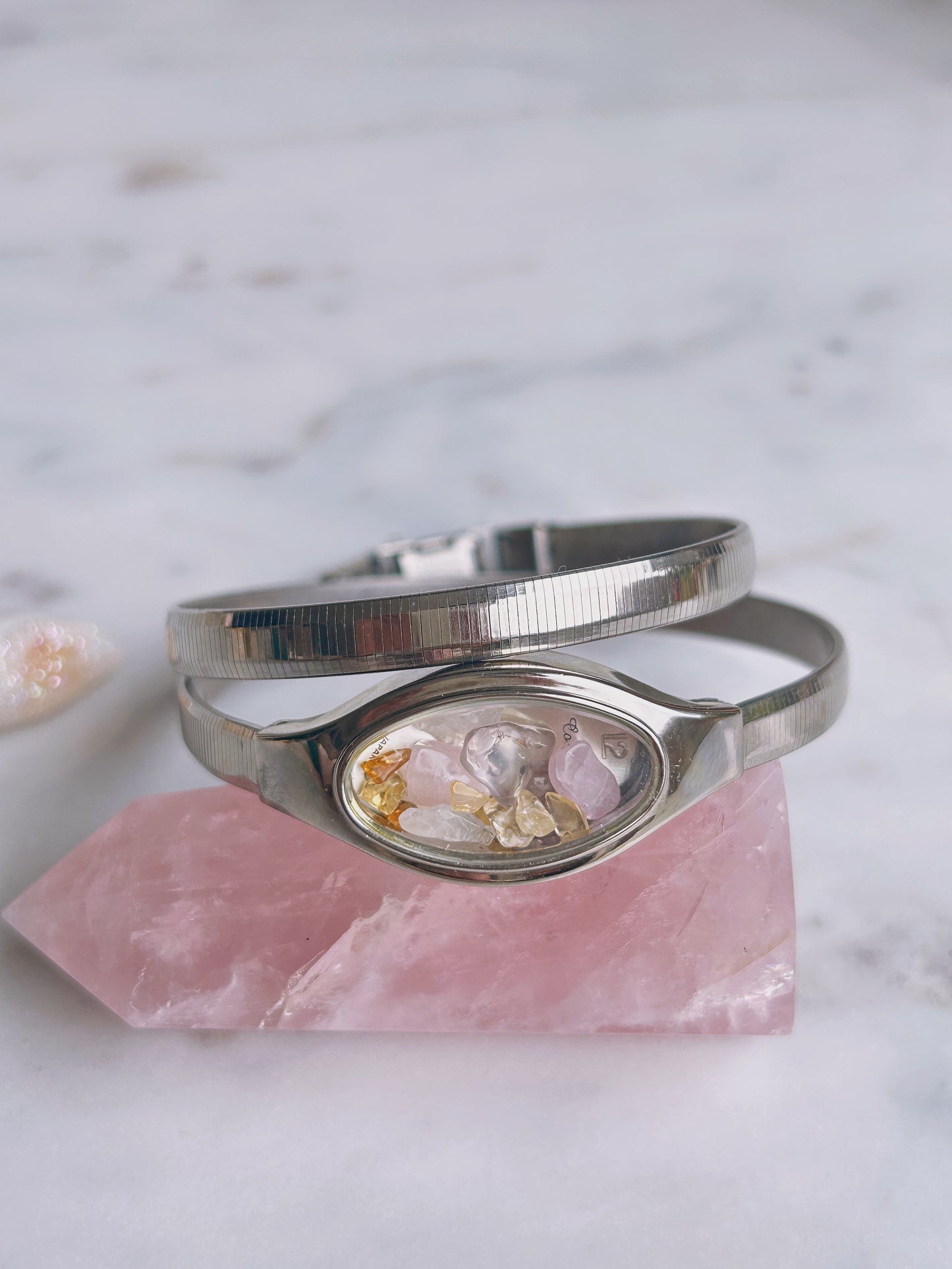 Silver Double Wrap Crystal Watch