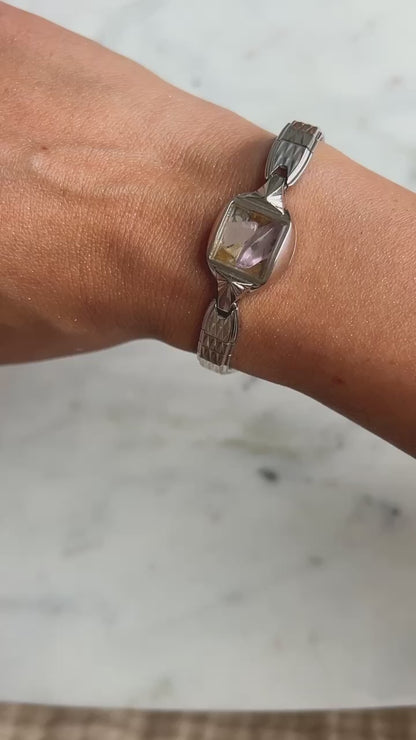 1940's Silver Crystal Watch Bracelet