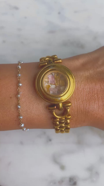 Vintage Gold Link Crystal Watch